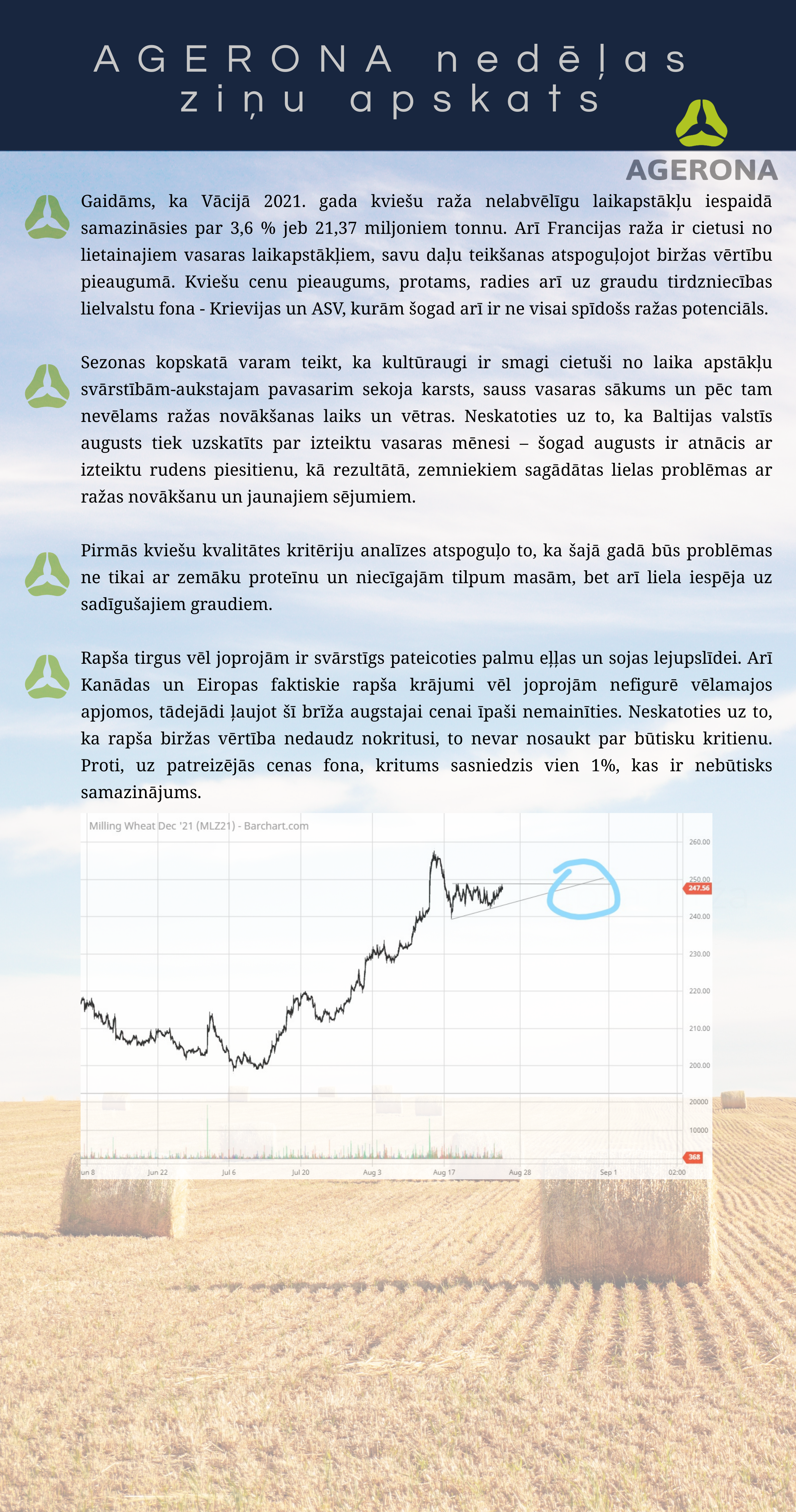 Jau atkal nedēļa aizvadīta.. Vēlam labu laiku tiem, kuri plāno braukt tīrumā un tiem, kuri vienkārši vēlās labi atpūsties!